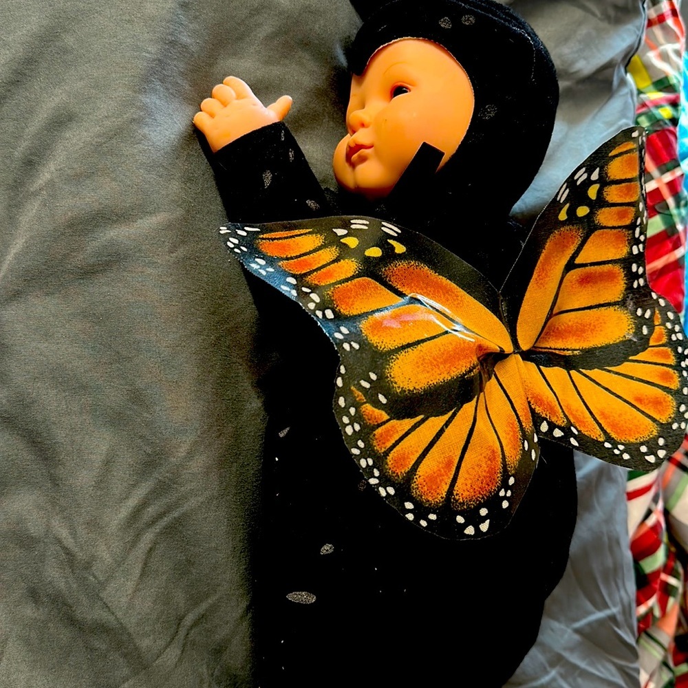 Anne Geddes Monarch Butterfly Doll Plush 16" Awake